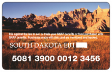 South Dakota Snap EBT card
